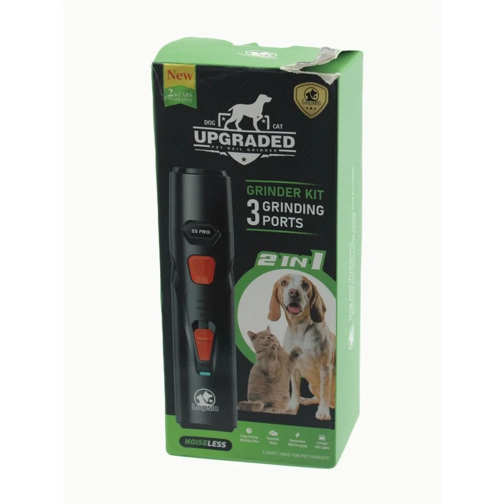Lopsic S5 Pro Upgraded Pet Nail Grinder Kit Orange Rechargeable Low Noise 2-in-1